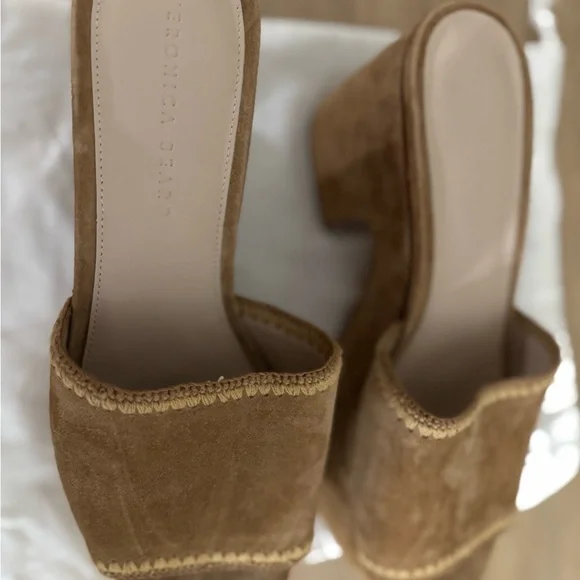 Veronica Beard Tan Suede Clogs - Picture 2 of 7